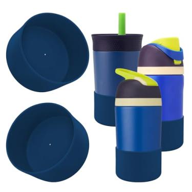 Imagem de 2 peças de bota protetora de silicone compatível com garrafa de água Owala Kids de 473 g/396 g e copo de 340 g, protetor de capa de proteção antideslizante e antiarranhões para crianças