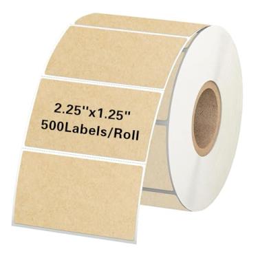 Imagem de Starboling Etiquetas térmicas diretas de 5,7 cm x 3,18 cm, etiqueta autoadesiva de impressora para endereço, logotipo, envio, códigos de barras, código QR (Kraft)