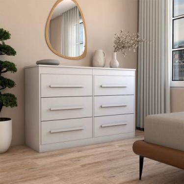 Imagem de Cômoda Europa 6 Gavetas 100% Mdf Branco - Panorama Móveis, Branco