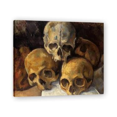 Imagem de Arte em tela de Paul Cézanne em tempo diferente: obra-prima pós-impressionista, decoração de casa 27 x 84 cm emoldurada