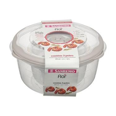 Imagem de Sanremo - Conjunto com 3 Sanremo - Potes Herméticos Plástico Redondo, Linha Flor