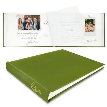 Imagem de Álbum de recortes para memórias de família – Livro de fotos de 50 páginas para 20 x 25 x 17 10 x 15 cm, diário para feriados, festas e momentos do dia a dia da Kuword – Olive