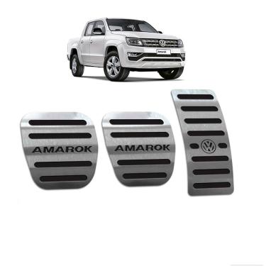 Imagem de Pedaleira Em Aço Inox Amarok 2011 A 2019 Manual Preto