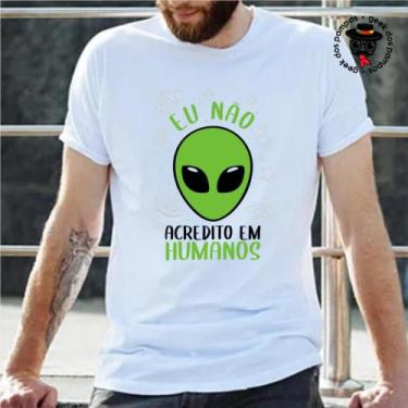 Imagem de Camiseta Não Acredito em Humanos - Mina Store, Branco, P