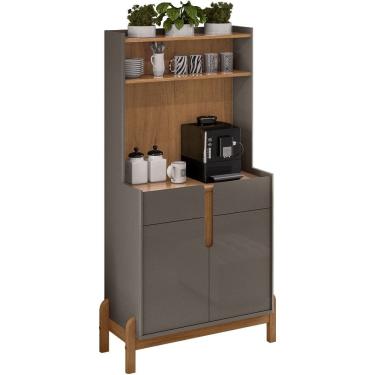 Imagem de Aparador Cantinho Cafe 50525 2 Portas 81cm Cinza Perola Cedro DCASA