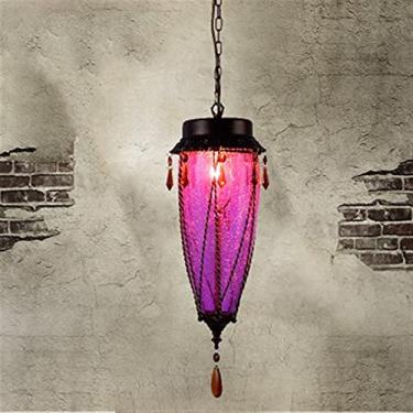 Imagem de Lustre de vidro colorido Lustre Café Corredor Corredor Bar Mesa Lâmpada Sala de Jantar Luzes LED, Decoração Moderna