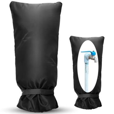 Imagem de Anglekai Meias de cobertura de torneira externa, meias isoladas para torneira de jardim de 63,5 cm x 33 cm para proteção contra congelamento de inverno, capa de torneira mais espessa para uso externo