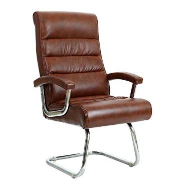 Imagem de Computador com encosto alto de couro PU com arco para mesa Computador giratório ergonômico para escritório sala de reuniões Capacidade de carga: 150 kg