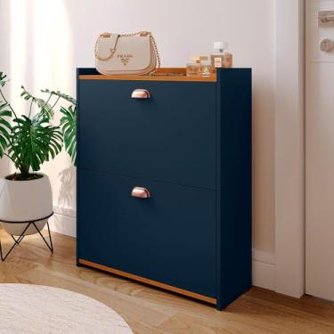 Imagem de Sapateira 2 Gavetas Basculantes Organizadora Multiuso Armário Closet 12 Pares Quarto Hall De Entrada - Loja Inova BR (AZUL CEDRO)