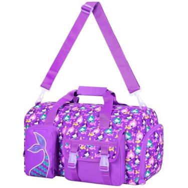 Imagem de Bolsas de balé de dança para meninas, bolsa de ginástica infantil, bolsa de viagem com compartimentos de sapatos, bolsa de balé esportiva, adolescentes, festa do pijama, bolsa de mão sereia