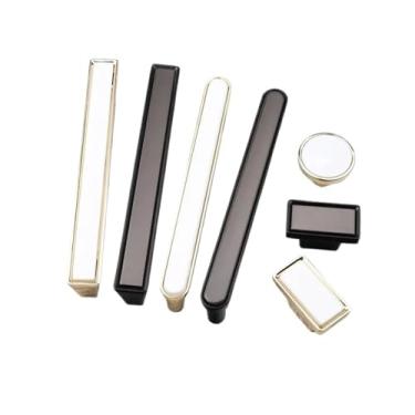 Imagem de CXYFQUUK Puxadores de porta de armários de cozinha de liga de zinco, puxadores de gaveta, ferragens de melhoria doméstica, 2 peças (botão preto)