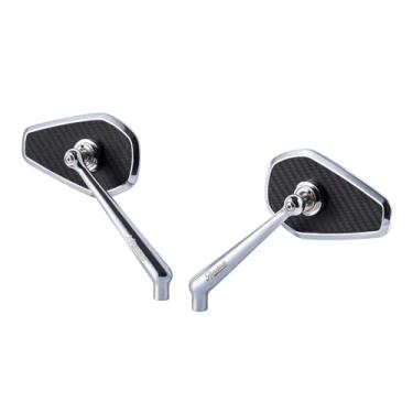Imagem de Advanblack Espelhos retrovisores Axion Performance Style Universal Fit para Harley Touring Street Glide Road Glide Sportster Dyna Softail V-Rod motocicletas indianas (cromada)