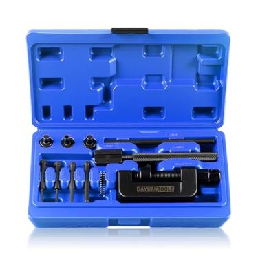 Imagem de DAYUAN Conjunto de 13 peças de disjuntor de corrente de motocicleta, ferramenta de remoção de corrente e kit de rebitador para came e 25 a 630 correntes com caixa azul