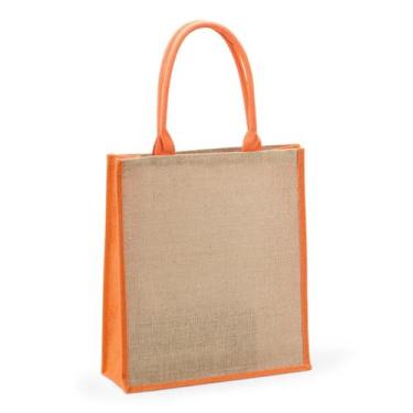 Imagem de Sacola de Juta Ecobag Retornável Alça Interna Costurada Reforçada Bols