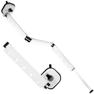 Imagem de Estante de secagem de roupas retrátil montado na parede com ventosa de 3 dobras para pendurar na parede, suporte dobrável para espaço de secagem interno ao ar livre (1 peça, branco creme)