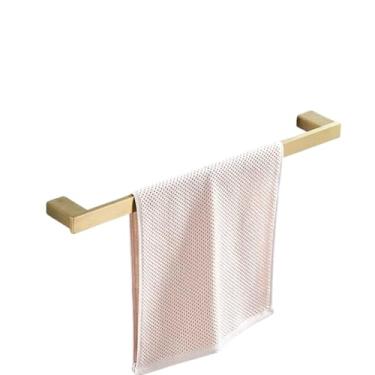 Imagem de Conjunto de acessórios de banheiro dourado escovado de aço inoxidável 304, suporte de escova de vaso sanitário, prateleira de armazenamento, barra de toalha, suporte de papel (barra de toalha única)