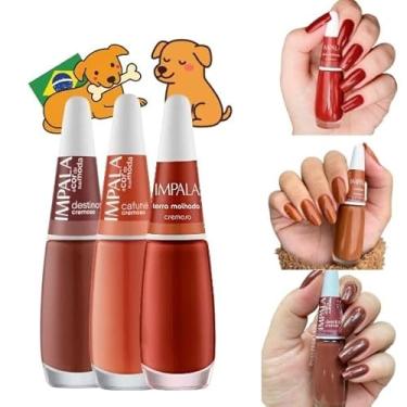 Imagem de Kit 10 Esmaltes Impala Vira Lata Caramelo Tons Marrom Chocolate Nude Terrosos (3 Cores)