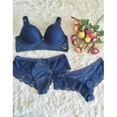 Imagem de conjunto sutiã + calcinha com renda em microfibra 1005/2005 TAM /P-M-G