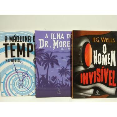 Imagem de coleção o homem invisível, a ilha do dr. morreau e a máquina do tempo 