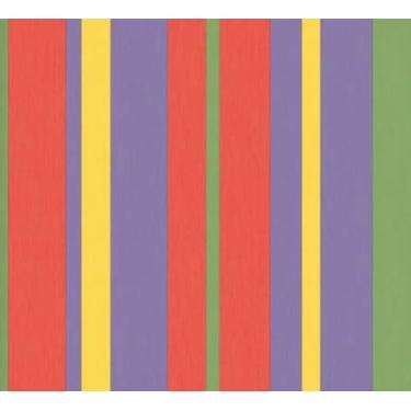 Imagem de Papel de Parede Safari Friends Listrado Colorido SF6204