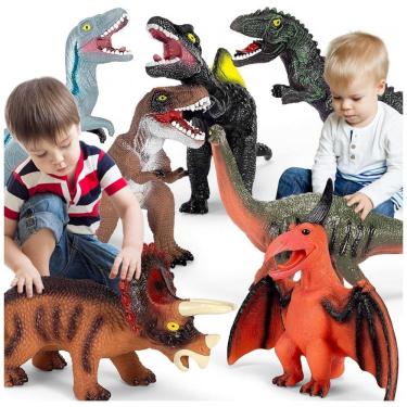 Imagem de Brinquedo de Dinossauro Gigante de 7 Peças para Meninos Dinos Realistas para Crianças - Kissdream
