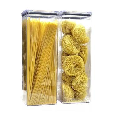 Imagem de Kit 2 Potes Hermeticos Acrílico Mantimentos 2,3L Qualyplas