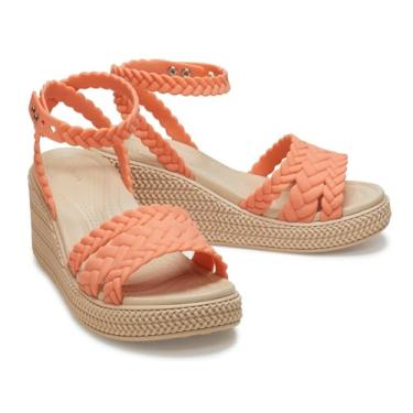 Imagem de Crocs Sandália plataforma feminina Brooklyn com tira no tornozelo, Giz de Lou, 39