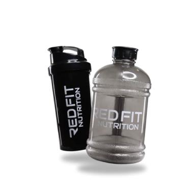 Imagem de Coqueteleira Shaker Preta 600ml Galão Preto 1,8 Litros - Red Fit Nutrition