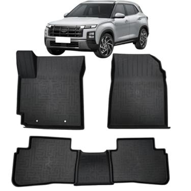 Imagem de Tapete Bandeja de Borracha para Creta 2021 a 2026, Jogo Completo, 3mm de Espessura, Borda Alta