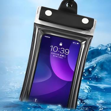Imagem de Bolsa impermeável universal IPX8 para celular à prova d'água para natação na praia para iPhone 16 15 Pro Max Samsung, preta
