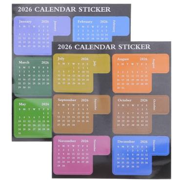 Imagem de Adesivos de calendário 2025 para agendas, tabelas de índices de calendário, adesivo de calendário mensal, divisor, marcador de página, caderno adesivo, 1 peça