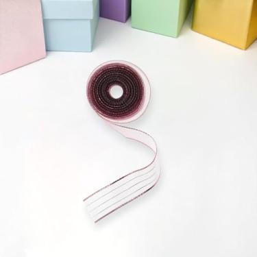 Imagem de Generic 1 fita de artesanato fita de organza metálica poliéster rosa claro 1,5 cm 5 jardas