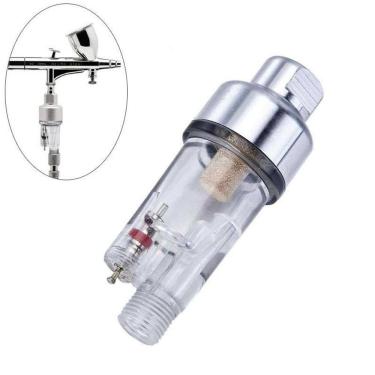 Imagem de Kit Mini Compressor Aerógrafo 0,3Mm Copo Fixo E Mini Filtro