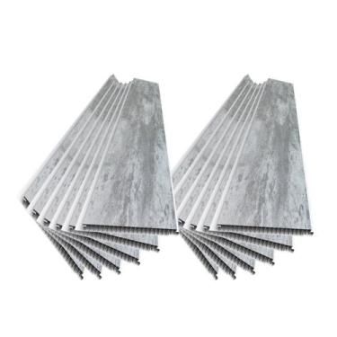 Imagem de Kit 12 barras Forro Teto Leve Base de Polímero Pead Cement White 295cm