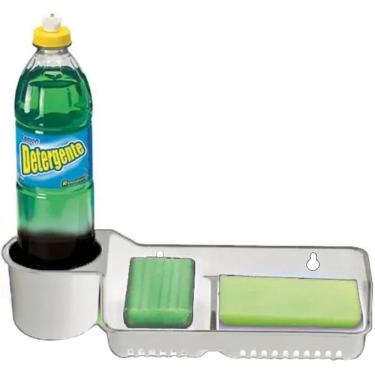 Imagem de Porta Detergente / Esponja / Sabao Plastic Branc 28X10,5X6,5