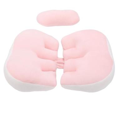 Imagem de Pssopp Travesseiro de Cunha para Gravidez, Travesseiro de Cunha de Maternidade Com Suporte Macio e Confortável para Quadris Traseiros, Pernas da Barriga (Rosa)