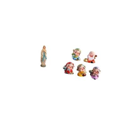 Imagem de Fenteer Escultura Decorativa em Resina Da Virgem Maria, Senhora Lutero, Abençoado Jesus, para Mesa, Representando O Da Fortuna E Da Prosperidade, em Mini