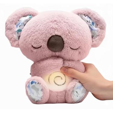 Imagem de Coala de Pelúcia Relaxante, 4 Funções, Sons e Respiração, 29cm, Lavável (Rosa)