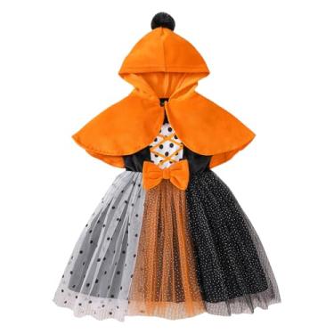 Imagem de ROYLAMP Conjunto de vestidos de tule paillette para meninas, bruxa, Halloween, 2 peças, capa com capuz, roxo, 1-2 anos