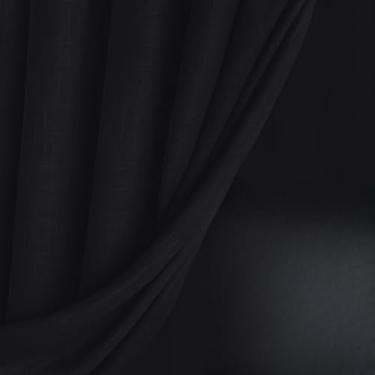 Imagem de Cortina Voil Gaze De Linho Com Forro Blackout 6,00 x 2,30/2,40/2,50/2,60/2,70/2,80 VARAO(preto,2,80)
