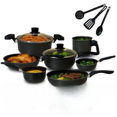 Imagem de Jogo De Panelas Antiaderente 10 Peças Com Tampa De Vidro Gal - Gal Alu