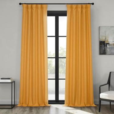 Imagem de HPD Half Price Drapes Cortinas texturizadas de linho sintético para quarto de 213 cm de comprimento (1 painel), 127 cm L x 213 cm C Cortinas para sala de estar, decoração de casa, dente-de-leão