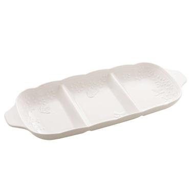 Imagem de Petisqueira Butterfly Flower com 3 Divisórias de Porcelana New Bone 34cm - Lyor