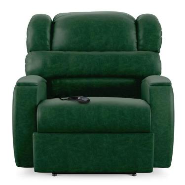 Imagem de Poltrona Do Papai Sala De Cinema Reclinável Manchester Controle Elétrico Usb Pu Verde Musgo