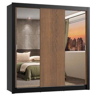 Imagem de Guarda Roupa 3 Portas de Correr Espelhos 2 Gavetas Madesa