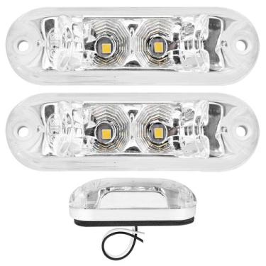 Imagem de 2 Lanterna Ônibus Caminhão Vigia Teto Cromada 2 LED BIVOLT CR - SILO