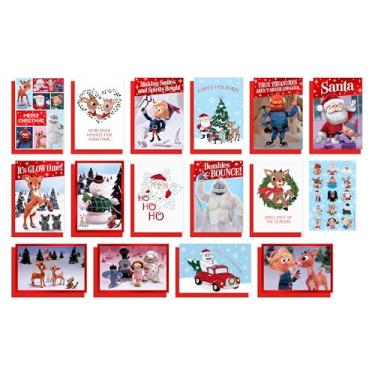Imagem de American Greetings 15 ct. Rudolph, a rena do nariz vermelho, cartões de Natal encaixotados com envelopes e selos adesivos, (filme Rudolph)