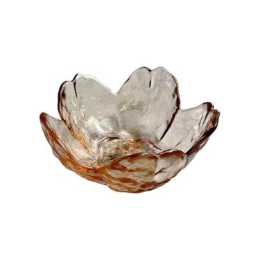 Imagem de GSHLLO Bandeja de joias de flor de cerejeira prato de anel de flor de vidro mesa de cabeceira prato de joias decorativo tigela de molho de soja estética mini suportes de joias de banheiro para colar