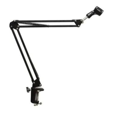 Imagem de Suporte Articulado para Microfone de Mesa – Braço Reforçado com Molas Duplas e Braçadeira Ajustável – Ideal para Podcast, Estúdio, Lives e Home Office