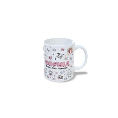 Imagem de Caneca de Cerâmica Personalizada Amanda, Tema Dorama, Branca com Ilustração Kawaii, 325ml (s)